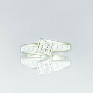 14k White Gold Multi-Stone Diamond Ring