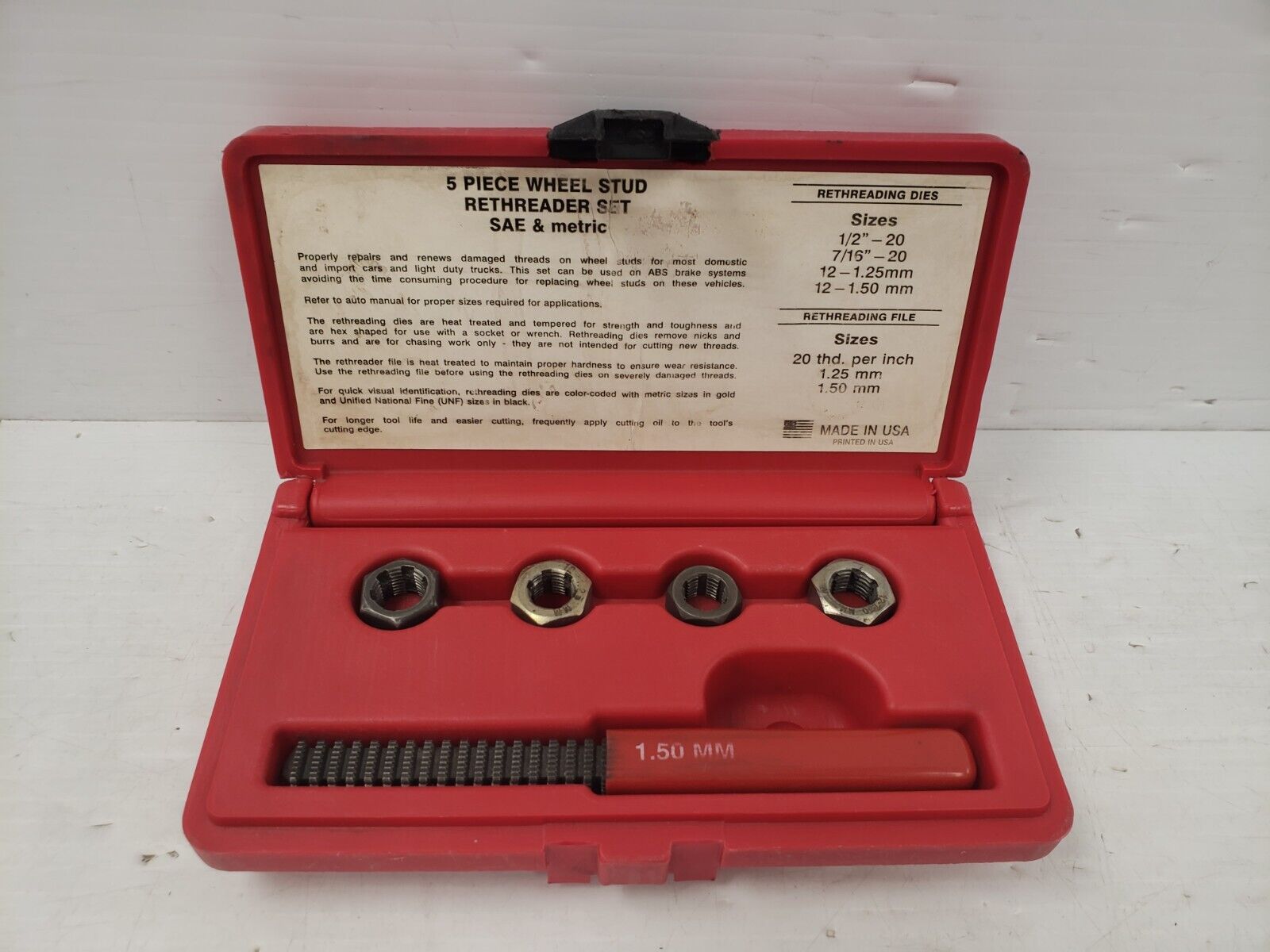 Mac Tools TR2587 Wheel Stud Rethreader Kit – 5 Pc Mac Tools TR2587 Wheel Stud Rethreader Kit – 5 Pc