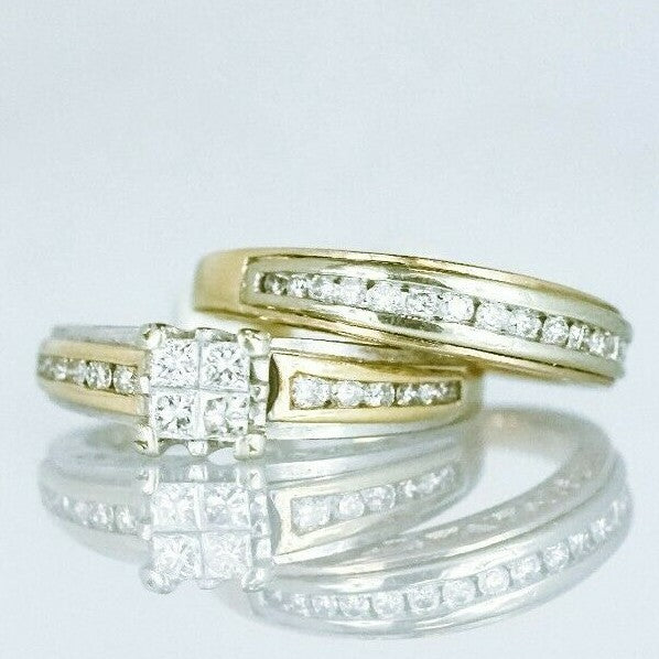 Lady’s 14k Duo Gold Diamond Wedding Set Lady’s 14k Duo Gold Diamond Wedding Set