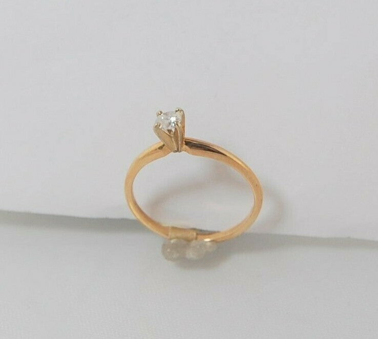 Ladies 14k Duo Gold Diamond Solitaire Ring Ladies 14k Duo Gold Diamond Solitaire Ring