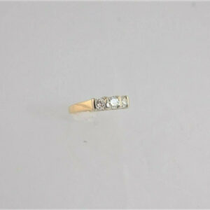 Ladies 14K Duo Gold Multistone Diamond Ring
