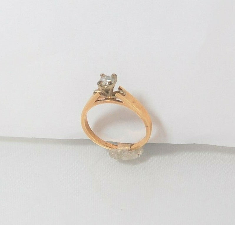Ladies 14k Duo Gold Solitaire Ring Ladies 14k Duo Gold Solitaire Ring