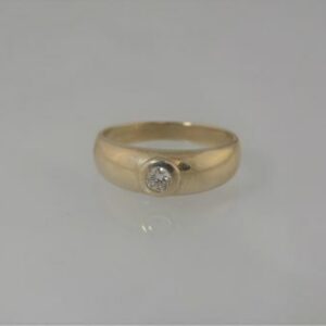Mens 14K Gold Diamond Ring