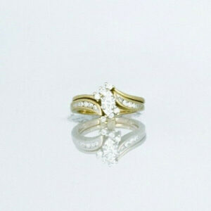 ladies 10k Duo Gold Multi-Stone Ring Set