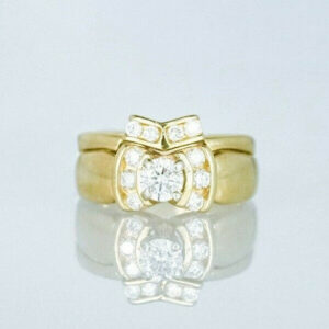 Ladies 14k Duo Gold Multi-stone Diamond Wedding Set
