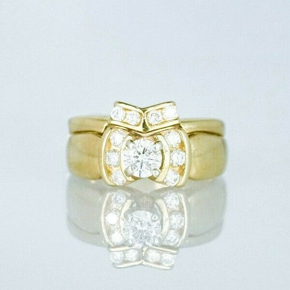 Ladies 14k Duo Gold Multi-stone Diamond Wedding Set Ladies 14k Duo Gold Multi-stone Diamond Wedding Set