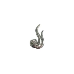 14k white gold diamond solitaire pendant in swirl design