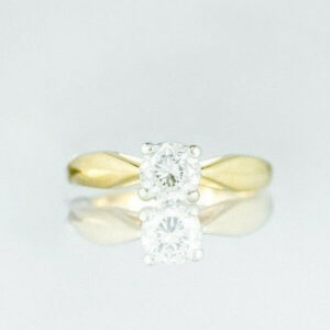 14k Duo Gold Diamond Solitaire Ring
