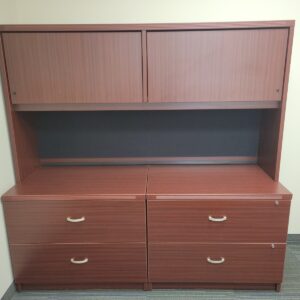 Executive Office Hutch & Filing Cabinet Set