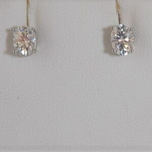14k white gold oval cut Moissanite Diamond stud earrings (0.90 carats)