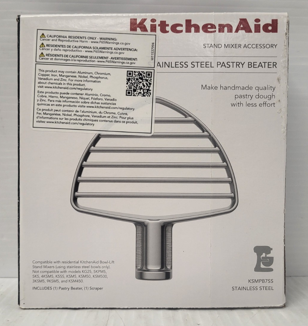 KitchenAid KSMPB7SS Pastry Beater Stand Mixer Accessory KitchenAid KSMPB7SS Pastry Beater Stand Mixer Accessory