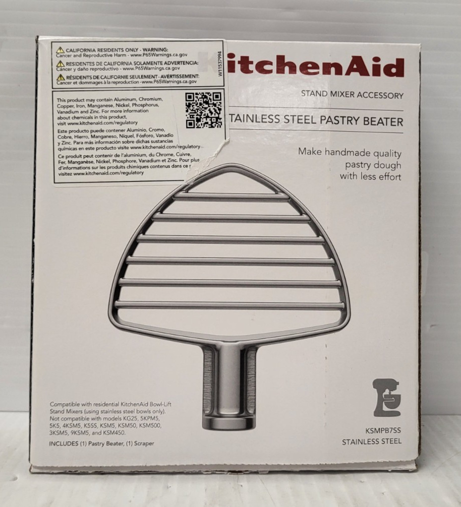 KitchenAid KSMPB7SS Pastry Beater Stand Mixer Accessory KitchenAid KSMPB7SS Pastry Beater Stand Mixer Accessory